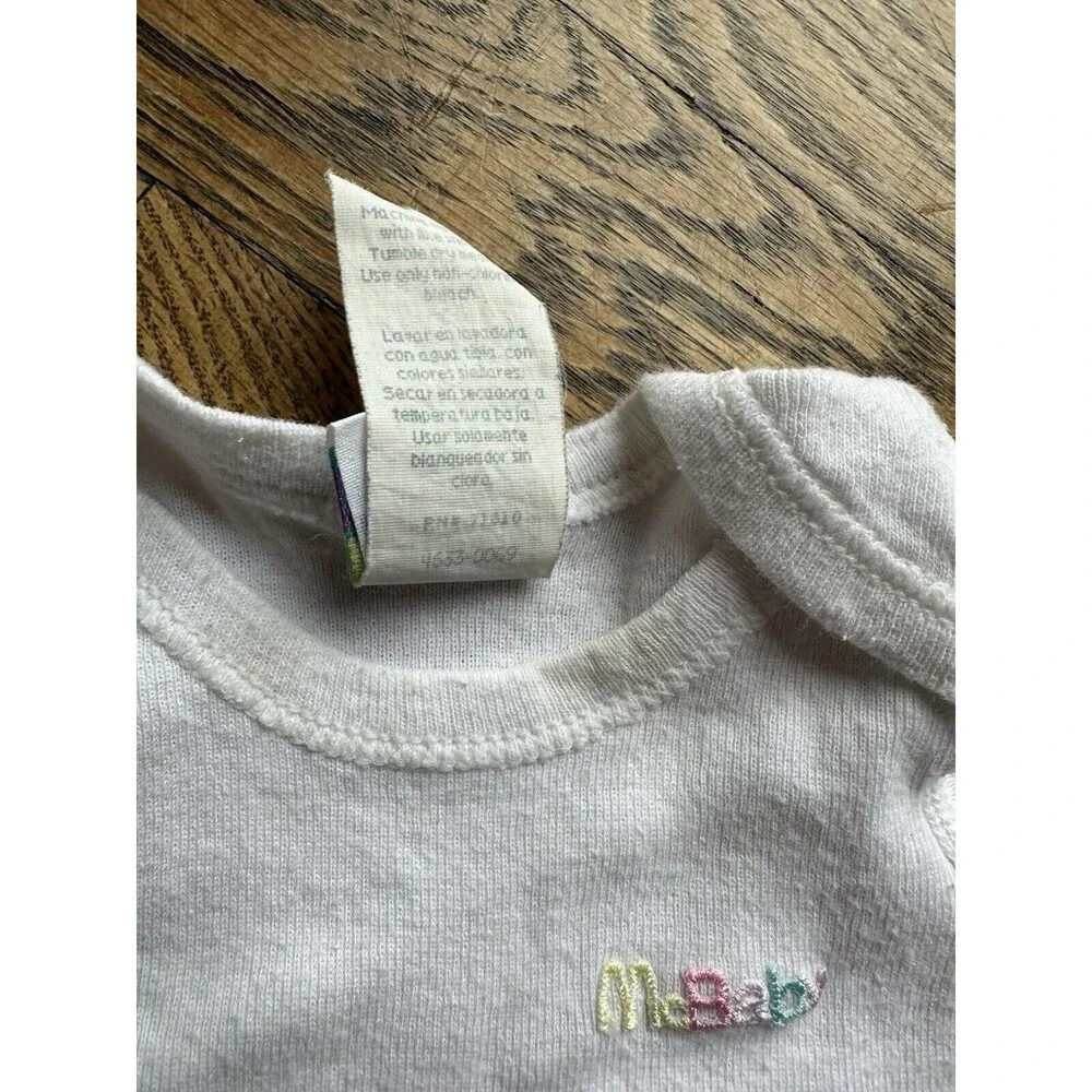 Vintage McBaby‎ McDonalds 90s One Piece White Newborn Snap Short Sleeve Bodysuit